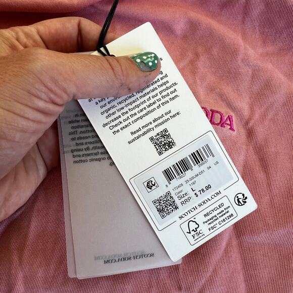 SCOTCH & SODA Men's Pink T-Shirt Size L - Picture 8 of 9